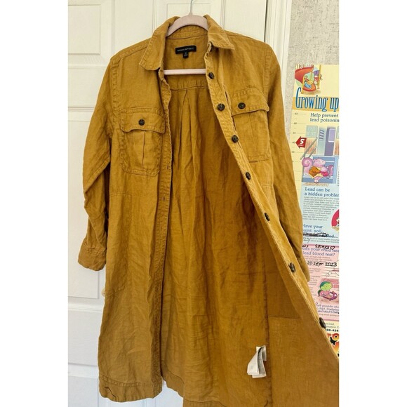 Banana Republic Heritage Linen Scout Dress Safari Lagenloook M Bronze - Picture 5 of 15